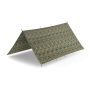 Studio product shot of the Polish (PL) woodland camouflage tarpaulin laid flat, displaying the distinct pattern.