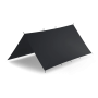 Studio product shot of the solid navy blue tarpaulin laid flat, showcasing the dark utility shade.