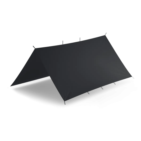 Studio product shot of the solid navy blue tarpaulin laid flat, showcasing the dark utility shade.