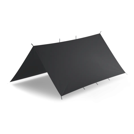 Studio product shot of the solid shadow grey tarpaulin laid flat, highlighting the urban tactical color.