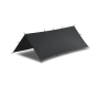 Studio product shot of the solid shadow grey tarpaulin laid flat, highlighting the urban tactical color.