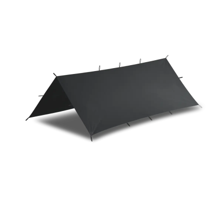 Studio product shot of the solid shadow grey tarpaulin laid flat, highlighting the urban tactical color.