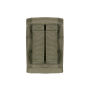 Studio shot displaying the rear view of the Ranger Green pouch, highlighting the MOLLE attachment straps and snap buttons.