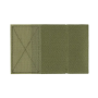 Studio product shot showcasing the hook (rough/strong) Velcro backing of the Olive Green holder in crisp detail.