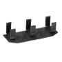 Studio product shot with the rear hook-and-loop belt retention flaps open, demonstrating the adjustable attachment design.