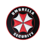 3D PVC takjakinnisega embleem Umbrella Security (70 mm) Must / Punane