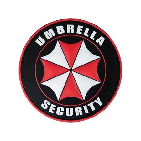 3D PVC takjakinnisega embleem Umbrella Security (70 mm) Must / Punane