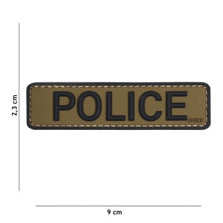 101 INC 3D PVC Police Patch with Velcro (23x90mm) green