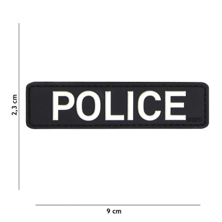 101 INC 3D PVC Police Patch with Velcro (23x90mm) black