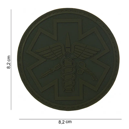 101 INC 3D PVC Paramedic Patch with Velcro (82x82mm) green