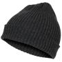 Flat studio shot of the short ribbed MFH Watch Hat in dark gray anthracite.