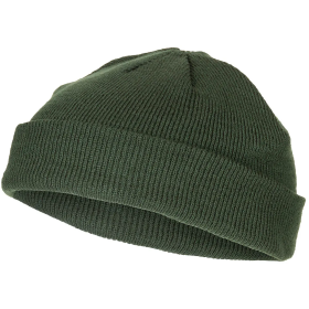 Flat studio shot of the MFH Watch Hat in tactical Olive Green.