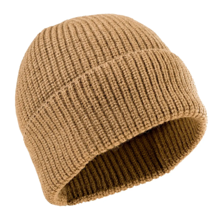 Flat studio shot of the Classic Merino Wool Watch Cap in tactical Coyote brown.
