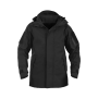 Flat studio product shot of the Mil-Tec Gen. II Wet Weather Jacket in solid black viewed from the front.