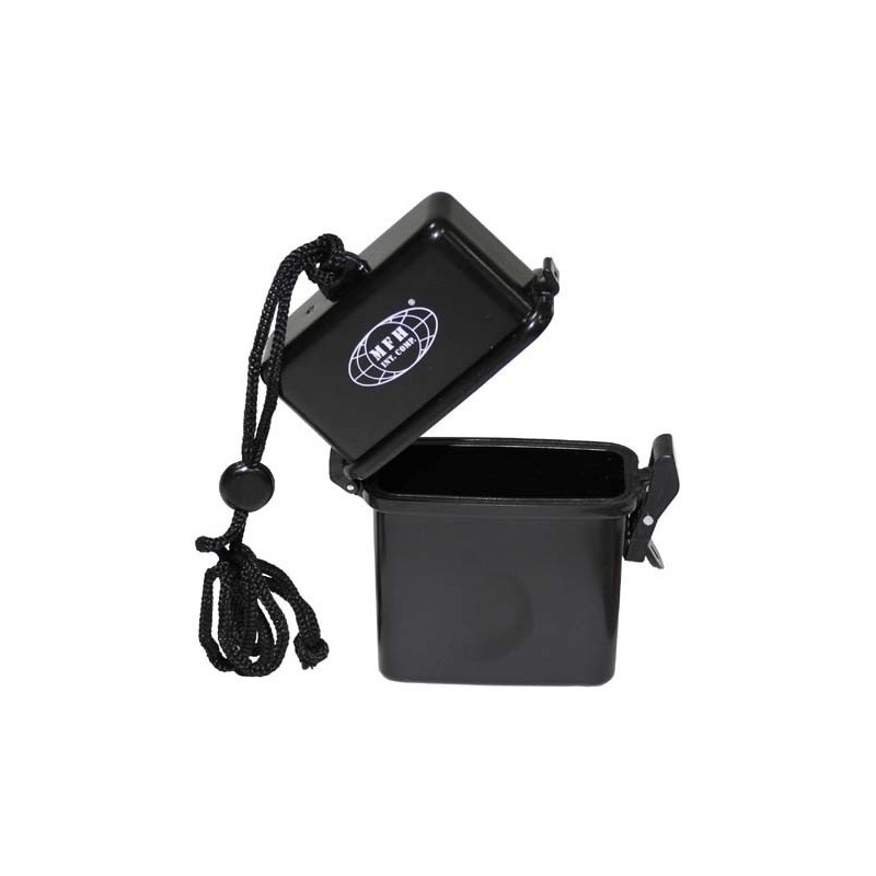 Box, plastic, waterproof, 7 x 2,5 x 11 cm, black