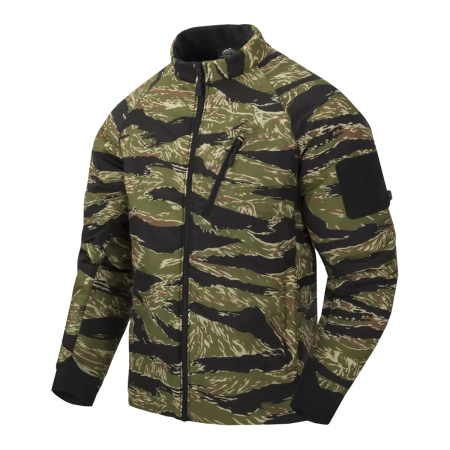 Tiger Stripe camouflage Helikon-Tex Wolfhound Jacket on a mannequin.