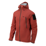 Karmiinpunane Helikon-Tex Squall hardshell-jope eestvaates mannekeenil.