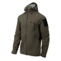 Taigarohu roheline Helikon-Tex Squall hardshell-jope eestvaates mannekeenil.