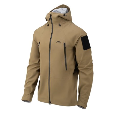 Куртка Helikon-Tex Squall Hardshell в цвете койот на манекене спереди.