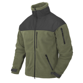 Флисовая куртка Helikon-Tex Classic Army в расцветке оливковый/черный (Olive Green/Black), вид спереди.