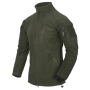 Helikon-Tex Alpha Tactical Grid Fleece fliisjakk oliivirohelises värvitoonis (Olive Green), eestvaade.