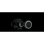 Front view of the 19 mm objective lens equipped with the protective honeycomb killflash grid.