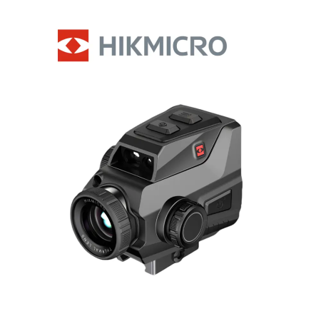 Kompaktse laserkaugusmõõtja ja killflash-läätsekaitsega Hikmicro HIKTac TC19L termosihiku üldvaade.