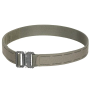 Front profile view of the 8FIELDS Minimalist EDC Laser-Cut Belt showing the Quick Release buckle and laser-cut MOLLE slots.