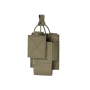 Front view of the Ranger Green pouch with the top retention strap unhooked to show the main compartment access.