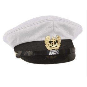 белый Navy козырек с эмблемой