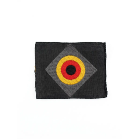 Saksamaa Bundeswehr tekstiilist rosett-kokard rombjas embleem hallil alusel.