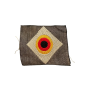 Bundeswehr diamond-shaped textile rosette cockade patch on an olive drab backing.