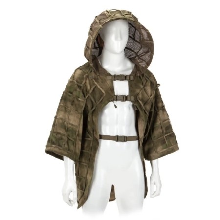Invader Gear Ghillie Base Plain varjeülikonna eestvaade Everglade kamuflaažis.
