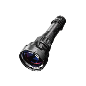Nitecore P40 lambipea eestvaade, kus on näha tsentraalne Class 1 LEP lääts ja seda ümbritsevad 5 LED-elementi.