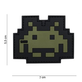 3D ПВХ патч 101 INC Space Invader зеленый/черный