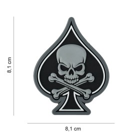 101 INC Patch 3D PVC Ace of Spades Skull and Bones