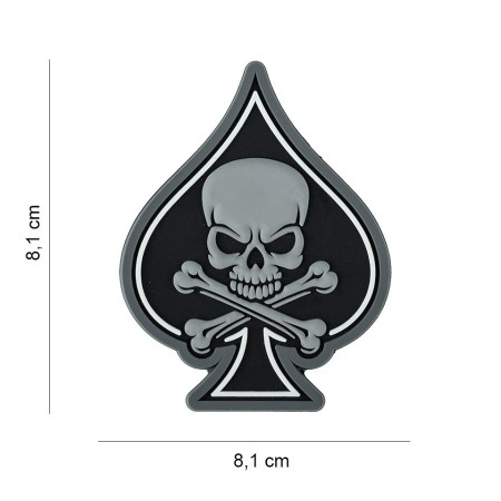 101 INC Patch 3D PVC Ace of Spades Skull and Bones