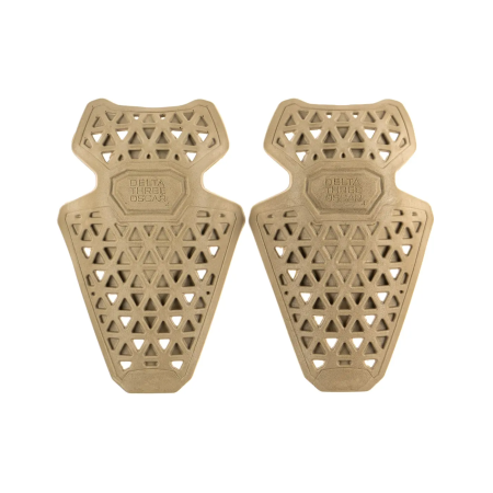 Front view of the D3O P12 tactical knee pad insert showing TriVent ventilation holes