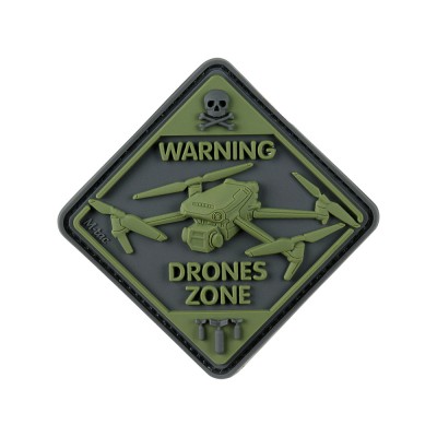 Знак на липучке, "Зона дронов" 3D, черный/зеленый
