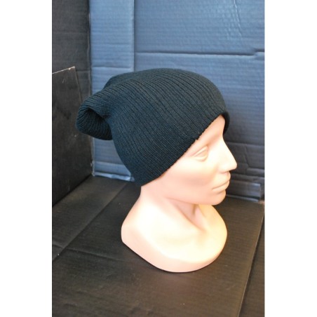 Knitted Hat, "BEANIE", Acryl, black, extra long 