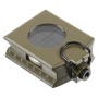 View of the back of the compass showing the technical reference chart and heavy metal construction.