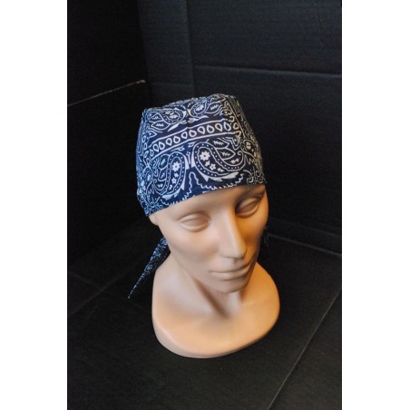 Headwrap, paisley-navy blue