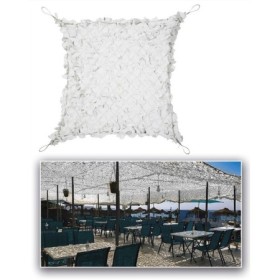 Full view of the white shadow sail net, ideal for shielding gardens, verandas, or balconies.