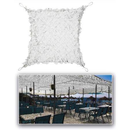 Full view of the white shadow sail net, ideal for shielding gardens, verandas, or balconies.