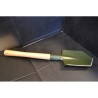 Shovel, OD green, extra solid, wooden handle, cover 