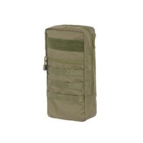 Front view of the 8FIELDS MOLLE modular hydration pouch in Olive Green.