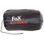  The FoxOutdoor Economic sleeping bag inside its compact packing bag with drawstring.