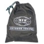  The mini mesh hammock packed inside its compact OD Green drawstring transport bag.