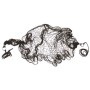  Close-up of the sturdy metal ring and fastening rope on the mini net hammock.