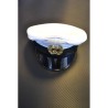 White navy visor hat with insignia